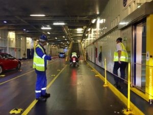 Motorcycles on ferry