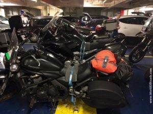 Motorcycles on ferry